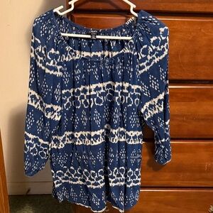 CHAPS denim blue white tie-dye, long sleeve  Xl/TG long sleeve EUC